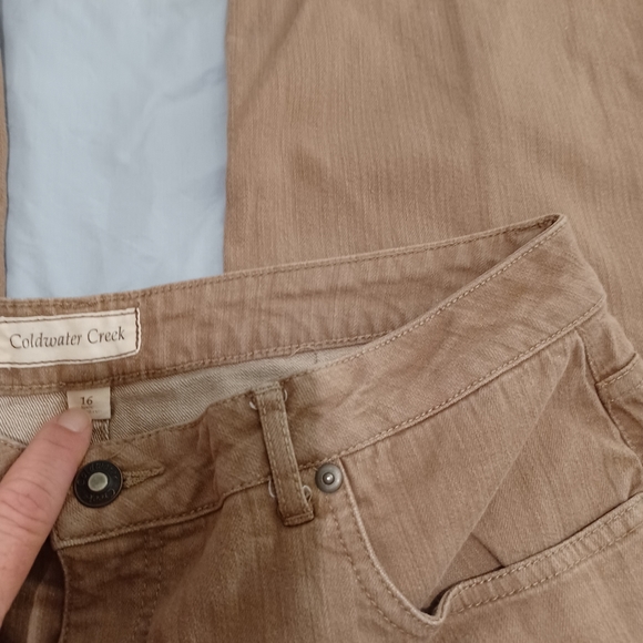 Sz 16 Tan Denim Like Coldwater Creek pants - Picture 5 of 6